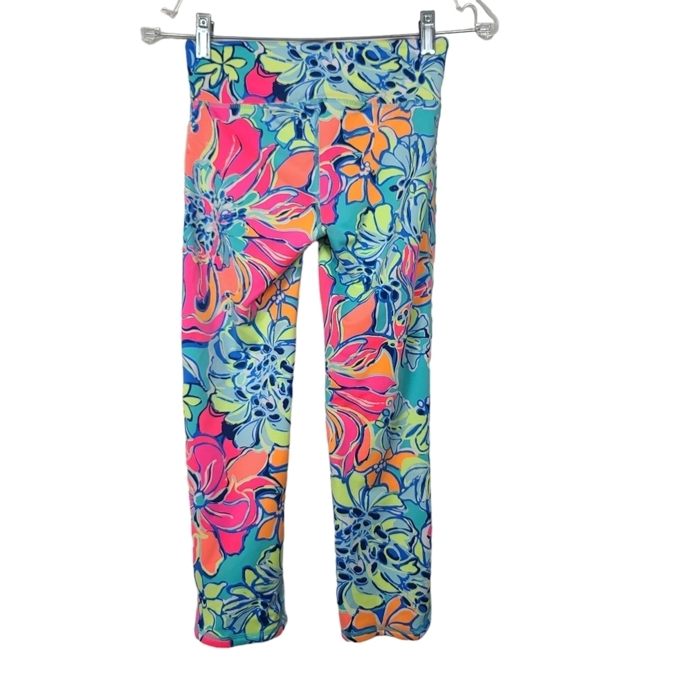 Lilly Pulitzer Luxletic Blue Pink Green Orange Colorful Leggings XS - Picture 3 of 8